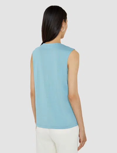 Joseph Cotton Silk Jersey Tank Top In Blue
