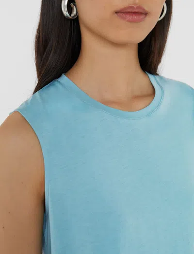 Joseph Cotton Silk Jersey Tank Top In Blue