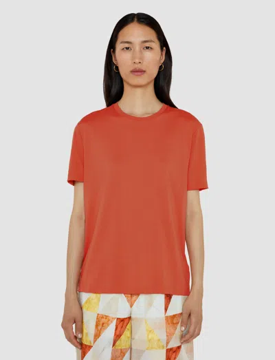 Joseph Womens Sundown Short-sleeved Cotton And Silk T-shirt In Orange