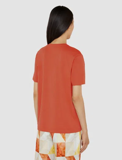 Joseph Womens Sundown Short-sleeved Cotton And Silk T-shirt In Orange