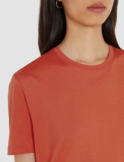 Joseph Womens Sundown Short-sleeved Cotton And Silk T-shirt In Orange