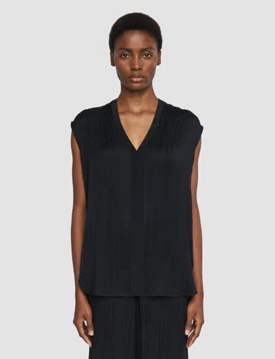 Joseph Lucien Pleat Jacquard Blouse In Black