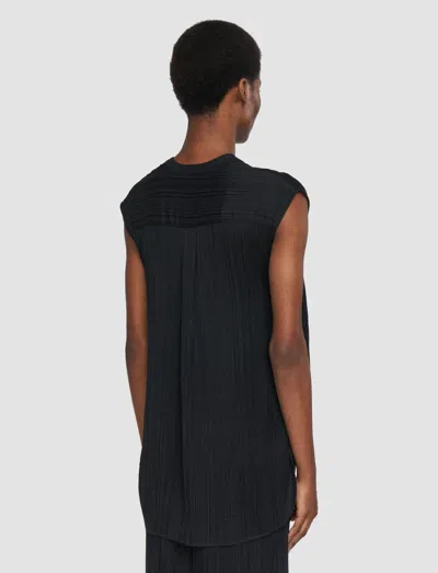 Joseph Lucien Pleat Jacquard Blouse In Black