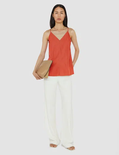 Joseph Womens Sundown Aragon V-neck Silk And Cotton-blend Tank Top In Orange