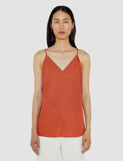 Joseph Womens Sundown Aragon V-neck Silk And Cotton-blend Tank Top In Orange