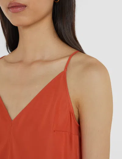 Joseph Womens Sundown Aragon V-neck Silk And Cotton-blend Tank Top In Orange
