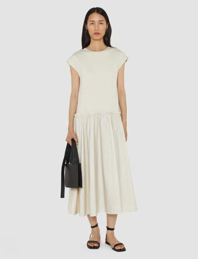 Joseph Womens Seashell Cap-sleeve A-line Cotton Poplin-jersey Midi Dress In White