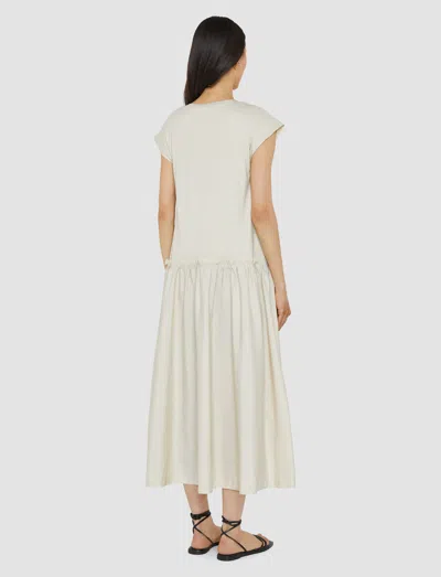 Joseph Womens Seashell Cap-sleeve A-line Cotton Poplin-jersey Midi Dress In White