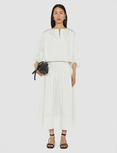 Joseph Womens Ivory Godin Balloon-sleeved Cotton Blouse In White
