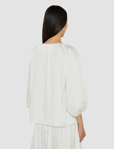 Joseph Womens Ivory Godin Balloon-sleeved Cotton Blouse In White