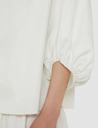 Joseph Womens Ivory Godin Balloon-sleeved Cotton Blouse In White