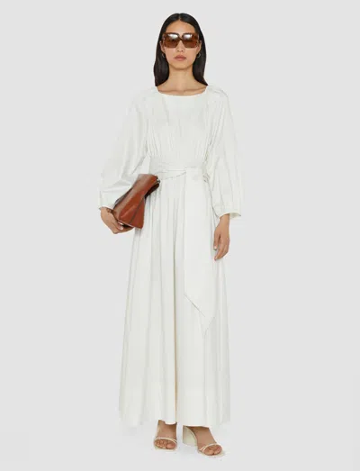 Joseph Womens Ivory Bellan Tie-belt Cotton Maxi Dress In White