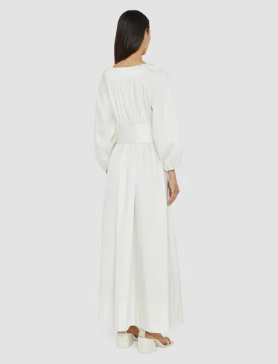 Joseph Womens Ivory Bellan Tie-belt Cotton Maxi Dress In White