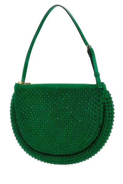 Shop Jw Anderson Green Suede Bumper-moon Shoulder Bag