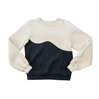Circular Path Women's Black / Neutrals Wave Sweatshirt - Cream Black