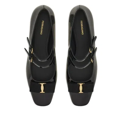 Ferragamo Vara Bow-embellished Patent-leather Mary Jane Pumps