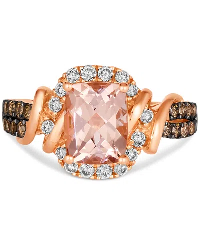 Le Vian Morganite (1-1/2 Ct. T.w.) & Diamond (5/8 Ct. T.w.) Statement Ring In 14k Rose Gold