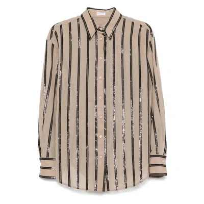 Brunello Cucinelli Vertical Striped Cotton Shirt