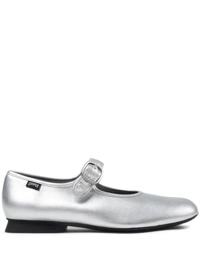 Camper Casi Leather Mary Jane Shoe In Silver, Women's At Urban Outfitters