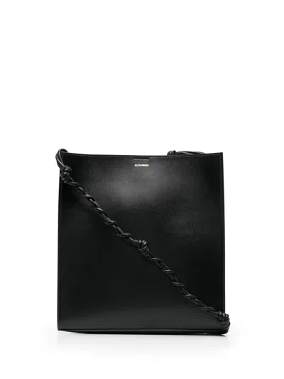 Jil Sander Medium 'tangle' Black Leather Crossbody Bag