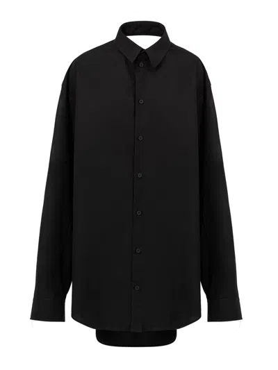 Balenciaga Suspended Shirt Dress In Black