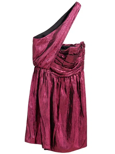 Saint Laurent Disco Mini Dress In Fuchsia