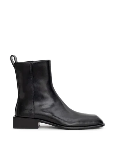Alexander Wang Throttle Leather Ankle Boots In Black