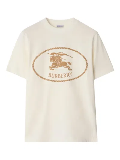 Burberry 'seth' Crew Neck T-shirt In White