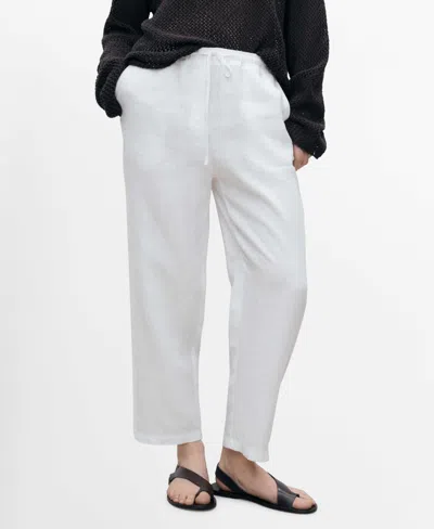 Mango Women's Straight Linen-blend Pants In White
