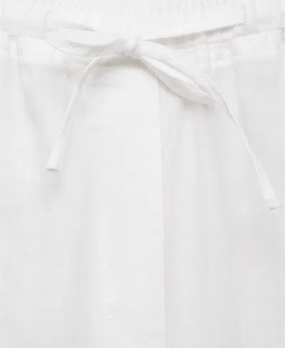 Mango Women's Straight Linen-blend Pants In White