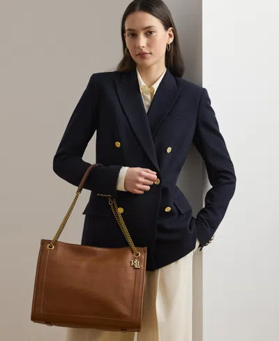 Ralph Lauren Pebbled Leather Large Bradley Tote Bag