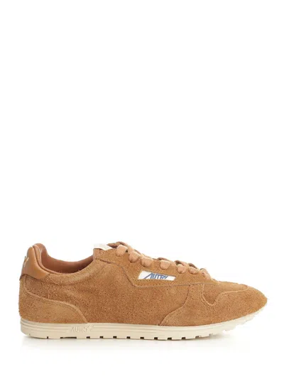 Autry 'windspin Low' Brown Sneaker With Logo On The Side And On The Heel In Brown