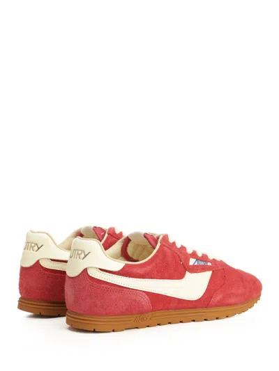 Autry Windspin Sneakers In Suede And Parrot Leather And Rutabaga