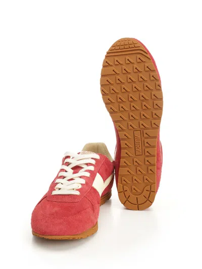 Autry Windspin Sneakers In Suede And Parrot Leather And Rutabaga