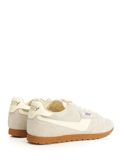 Autry 'windspin Low' Grey Sneaker With Logo On The Side And On The Heel