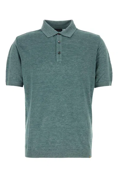 Paul & Shark Green Short Sleeves Solid Polo