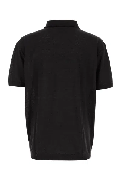 Paul & Shark Black Short Sleeve Zip Polo