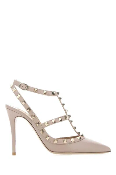 Valentino Garavani Antiqued Pink Leather Rockstud Pumps