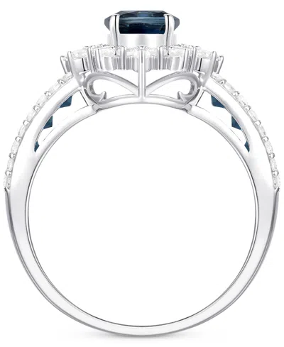 Macy's Sapphire (2-1/3 Ct. T.w) And Diamond (3/4 Ct. T.w.) Ring In 14k White Gold (also Available In Ruby A