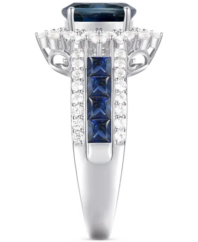 Macy's Sapphire (2-1/3 Ct. T.w) And Diamond (3/4 Ct. T.w.) Ring In 14k White Gold (also Available In Ruby A
