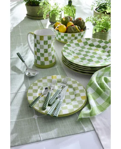 Mackenzie-childs Green Check Pitcher