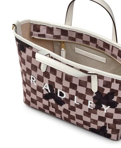 Radley London Southwell Gardens Check Medium Open Top Tote Bag In Brown