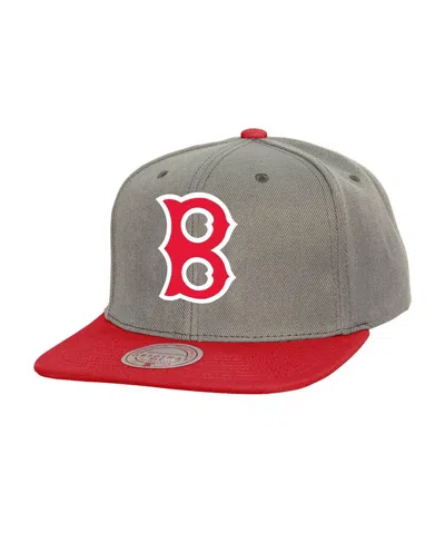Mitchell & Ness Men's Gray Boston Red Sox Cooperstown Collection Basic Flip Snapback Hat