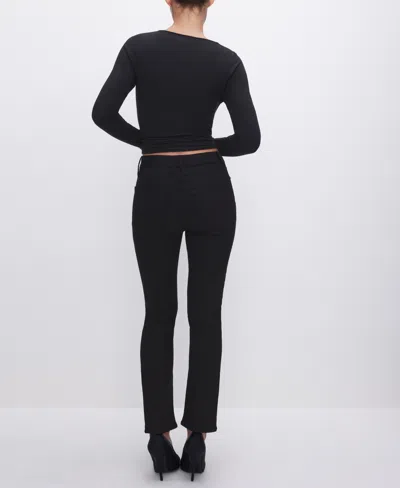 Good American Women's Never Fades Good Legs High-rise Straight-leg Jeans In Black