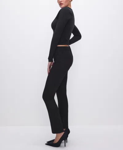 Good American Women's Never Fades Good Legs High-rise Straight-leg Jeans In Black