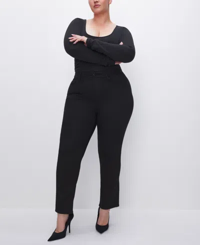 Good American Women's Never Fades Good Legs High-rise Straight-leg Jeans In Black