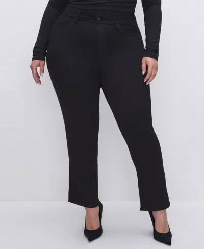 Good American Women's Never Fades Good Legs High-rise Straight-leg Jeans In Black