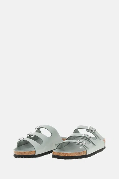 Birkenstock Sage Pure Open Toe Cork Sole Slippers In Gray