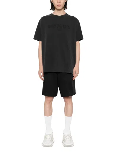 Balmain Black Cotton T-shirt In Gray
