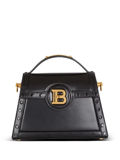 Balmain Small B-buzz Dynasty Leather Shoulder Bag In Black